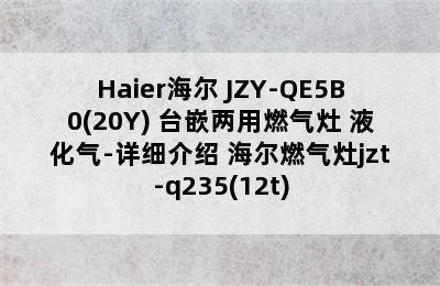 Haier海尔 JZY-QE5B0(20Y) 台嵌两用燃气灶 液化气-详细介绍 海尔燃气灶jzt-q235(12t)